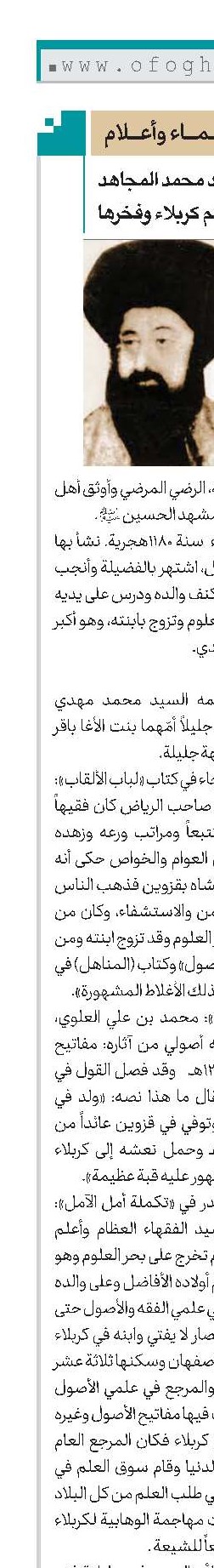 السيد محمد المجاهدعيلم كربلاء وفخرها