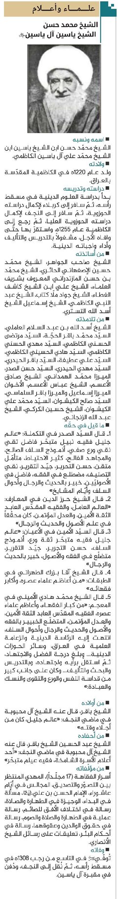 الشيخ محمد حسن الشيخ ياسين آل ياسين