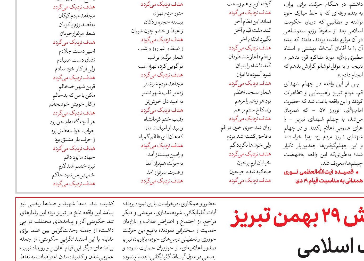 قیام 19 دی قم و جنبش 29 بهمن تبریز جرقه‌های بزرگ انقلاب اسلامی