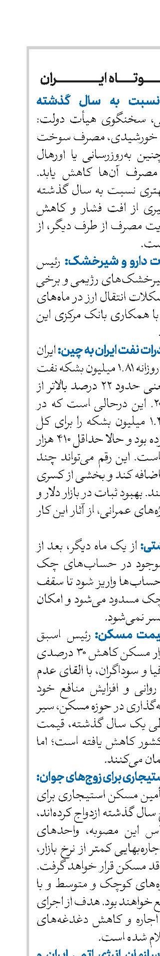 اخبار کوتاه ایران 