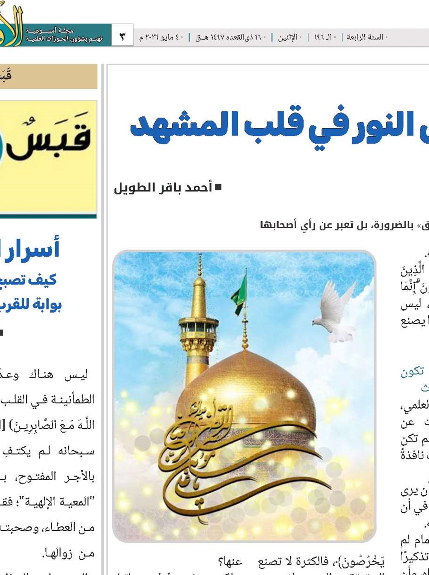 الإمام الرضا: حين يُخفى النور في قلب المشهد 
